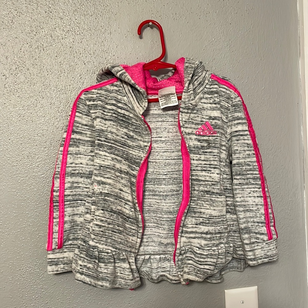 Adidas velour/mesh track jacket for little girl GUC